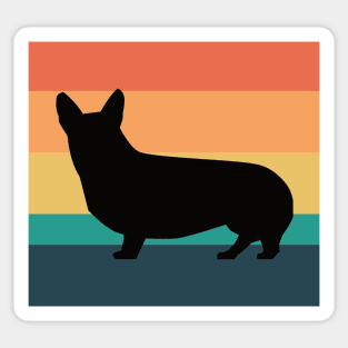 Corgi Dog Vintage Sunset Sticker